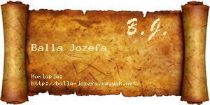 Balla Jozefa névjegykártya